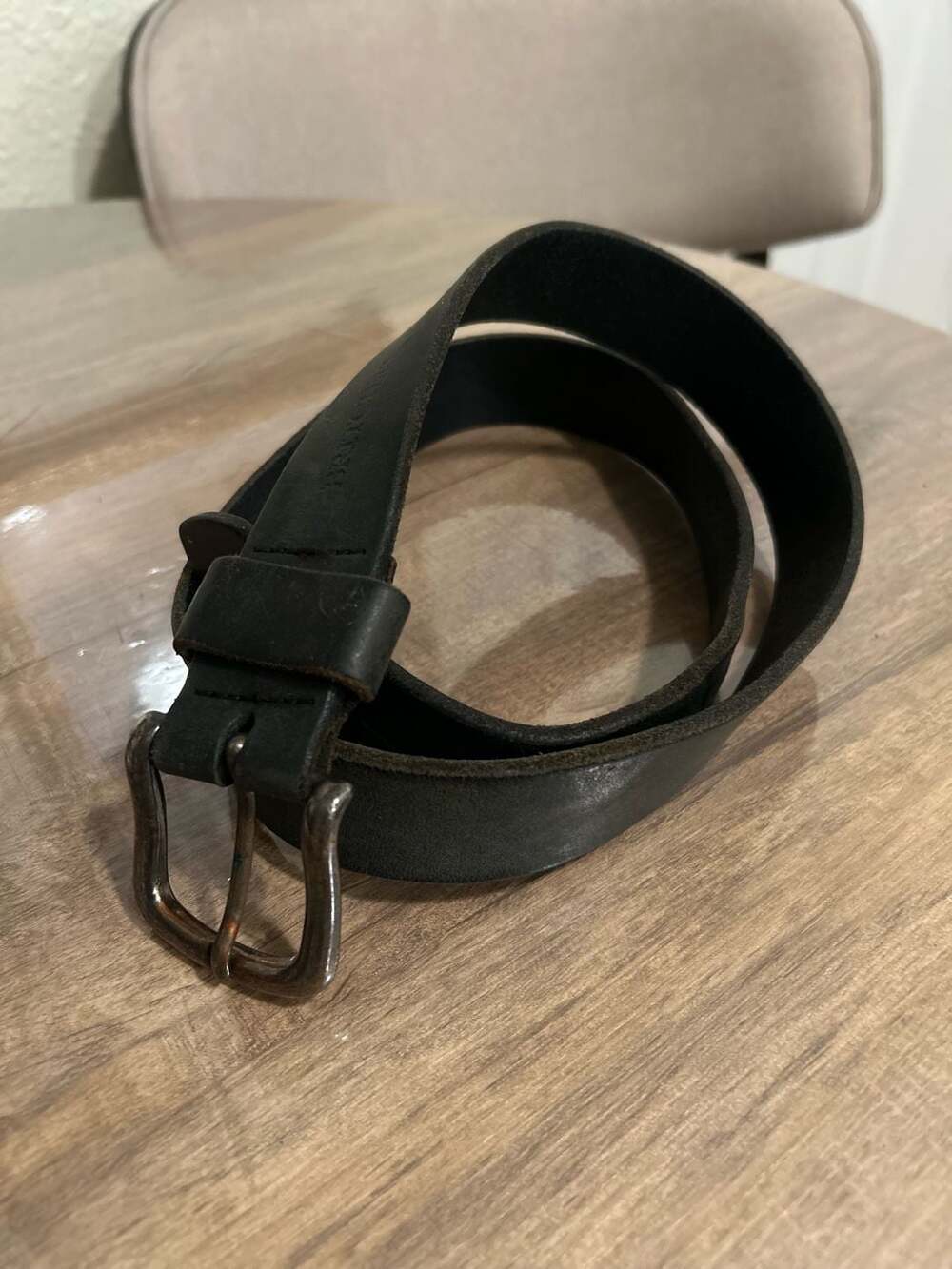 Britches of Georgetowne Vintage Made in England Black Leather Belt Size 36